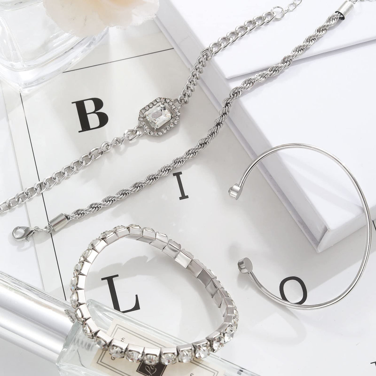 Sisu Couture's 17if 4 Pcs Dainty Gold Silver Bracelets Set - image 14