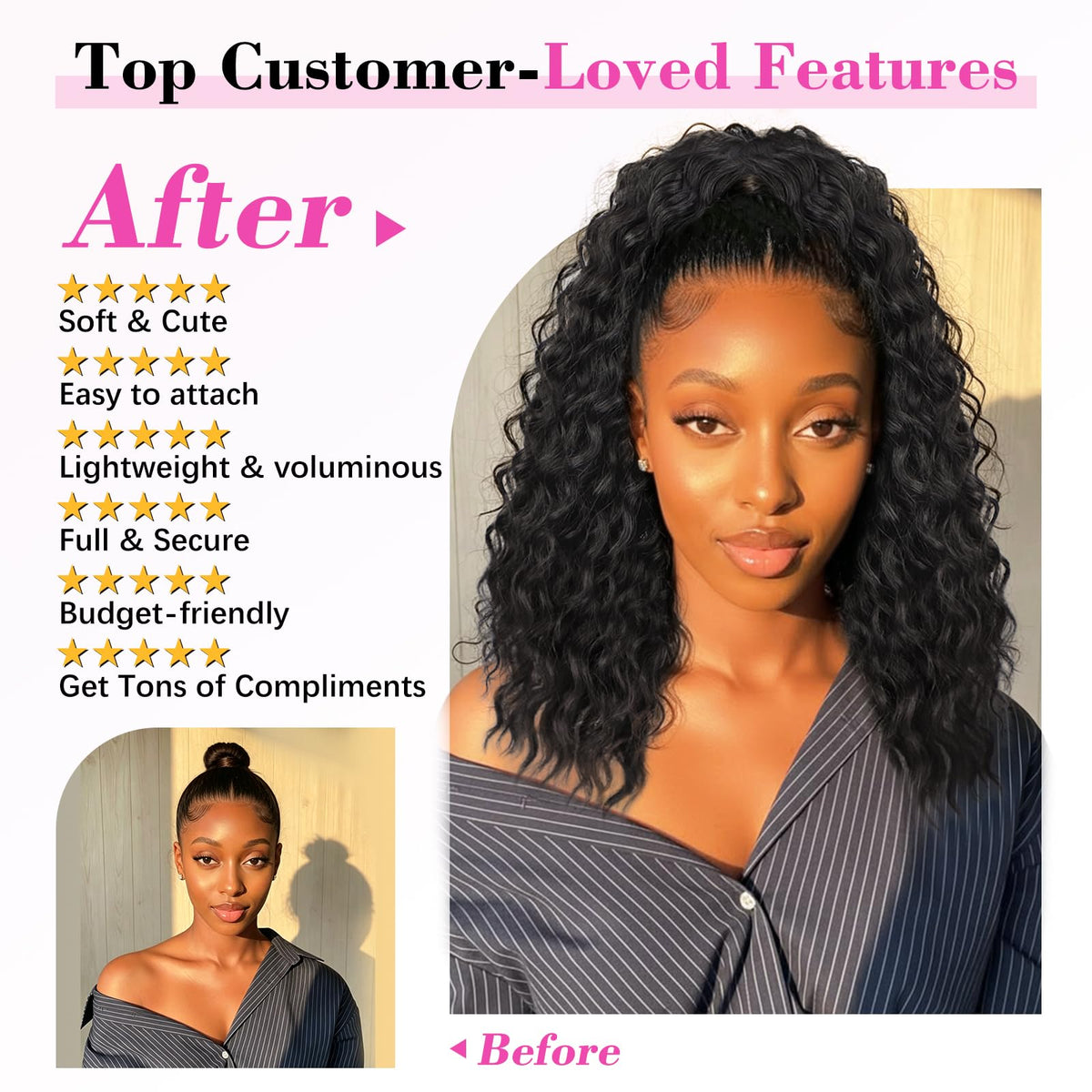 Sisu Couture's Qgz Ponytail Extension Drawstring Ponytail For Black 18 Inch - image 15