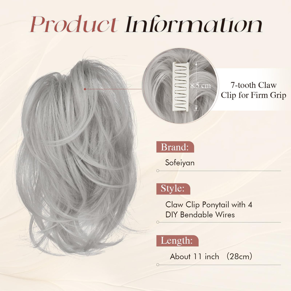 Sisu Couture's Sofeiyan Claw Clip Short Ponytail Extension Diy Bendable Wires - image 14