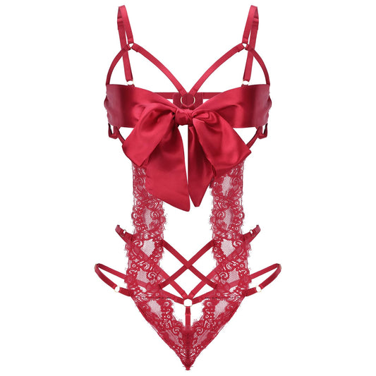 Sisu Couture's Lingerie Set Unwrap Me Bow Tie Lingerie Lace Smooth - image 1