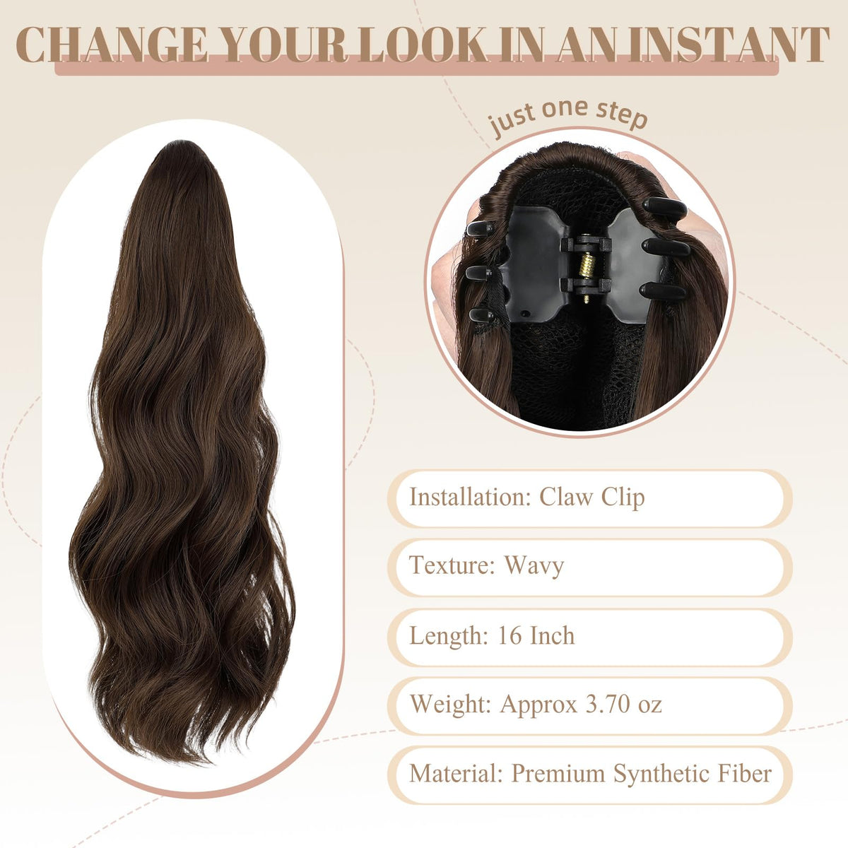 Sisu Couture's Felendy 16" Ponytail Extension Long Curly Wavy Ponytails Clip - image 17
