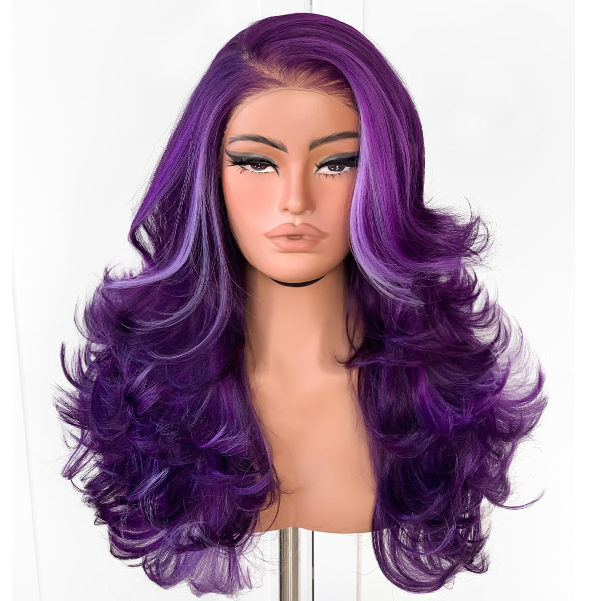 Sisu Couture's Black Glueless Feather Layered Wig With Bangs 13x6 HD - image 19