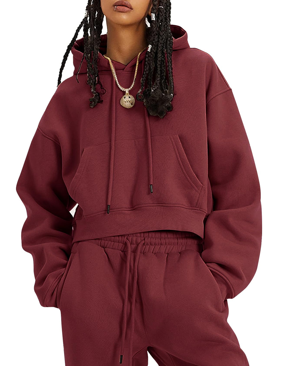 Sisu Couture's Flygo Fleece 2 Piece Outfits Fall Crop Pullover Jogger - image 21