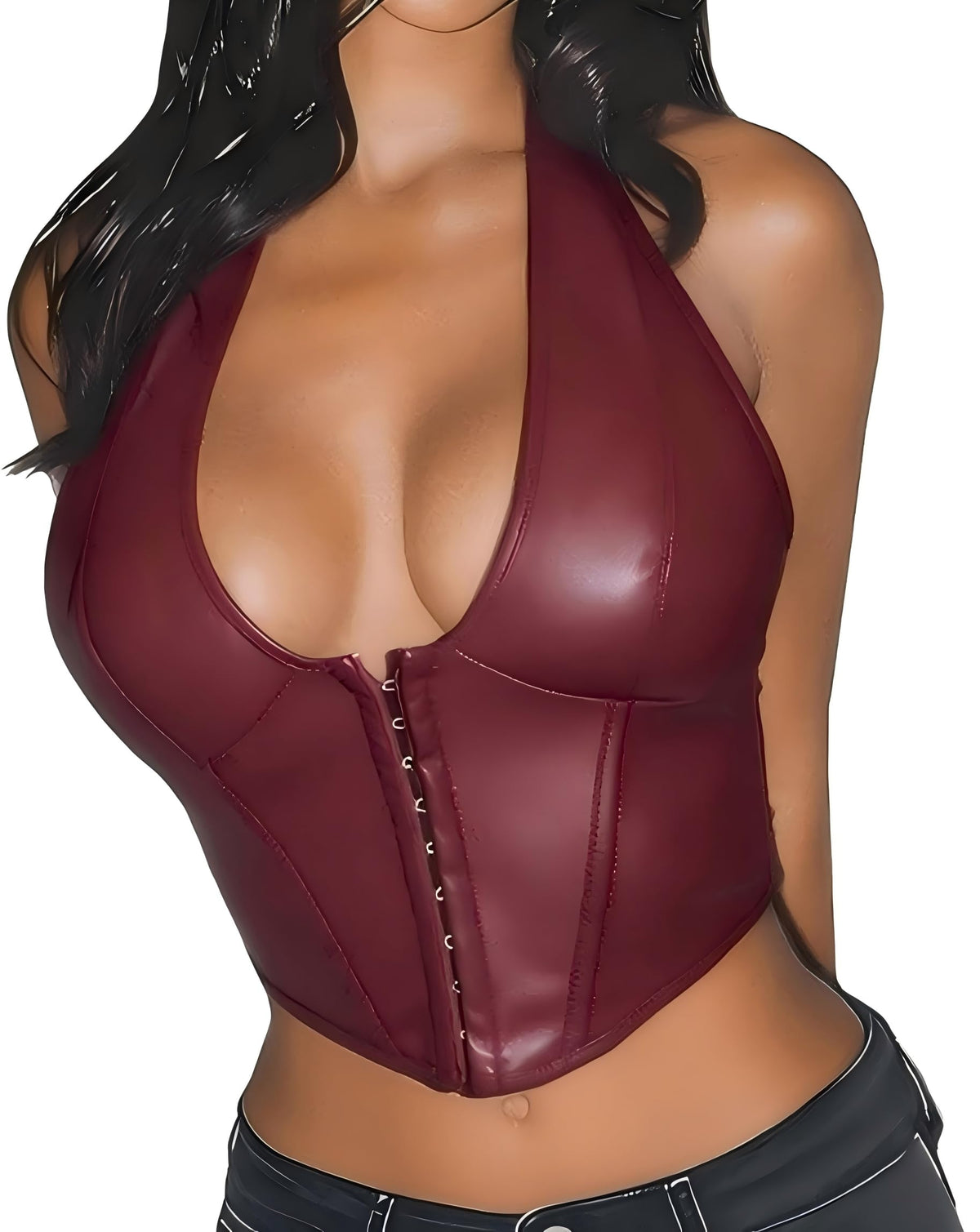 Sisu Couture's Faux Leather Halter Crop Top - image 5
