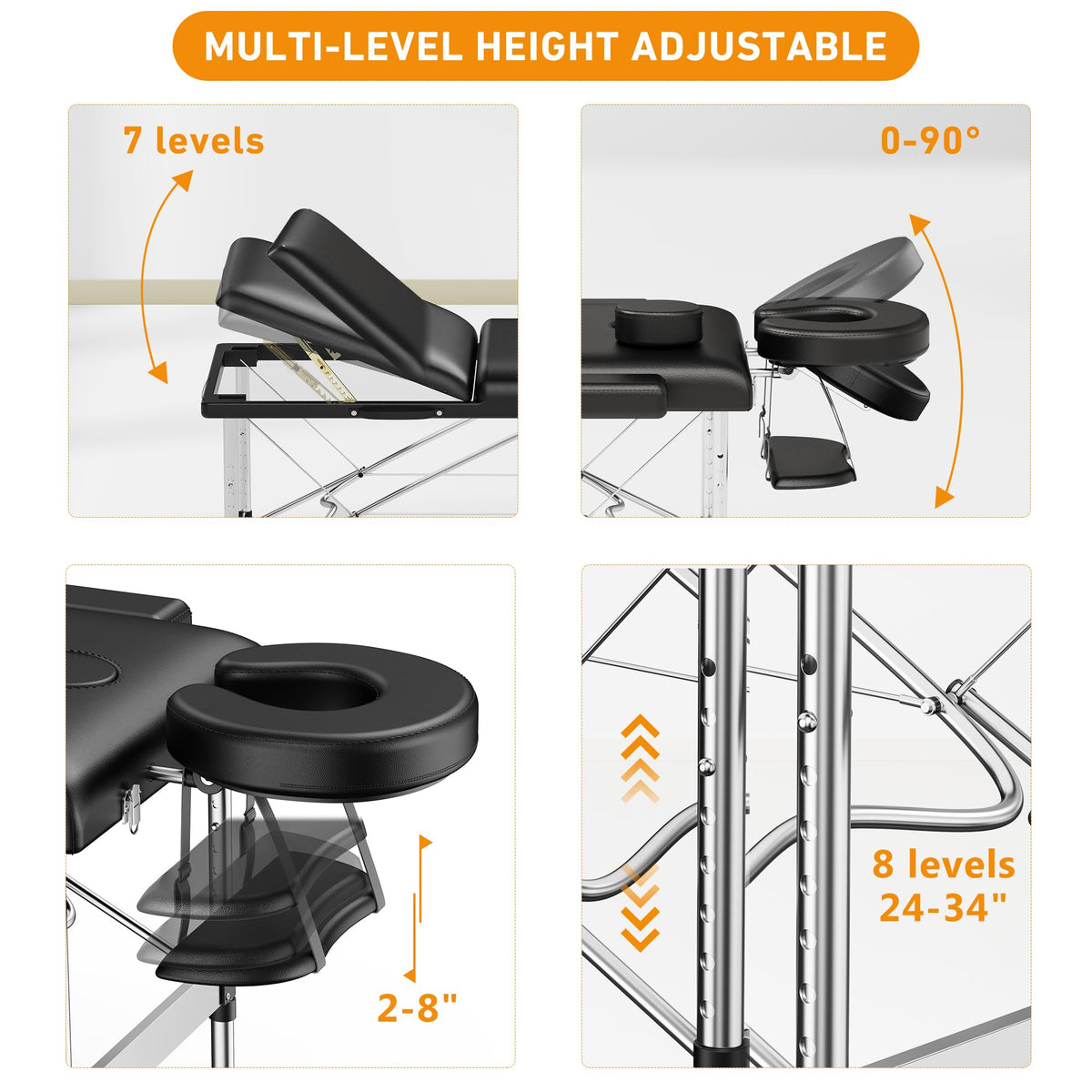 Sisu Couture's Brelley 3 Sections Aluminum Adjustable Massage Table Portable 22.8" - image 11