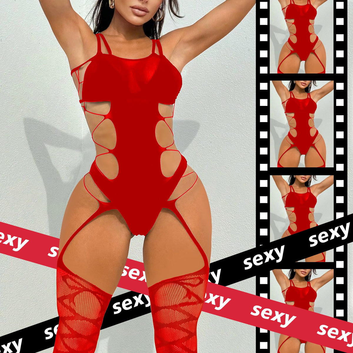 Sisu Couture's Sexy Lingerie Fishnet Set Mesh Teddy Bodysuit Rave Outfits - image 14