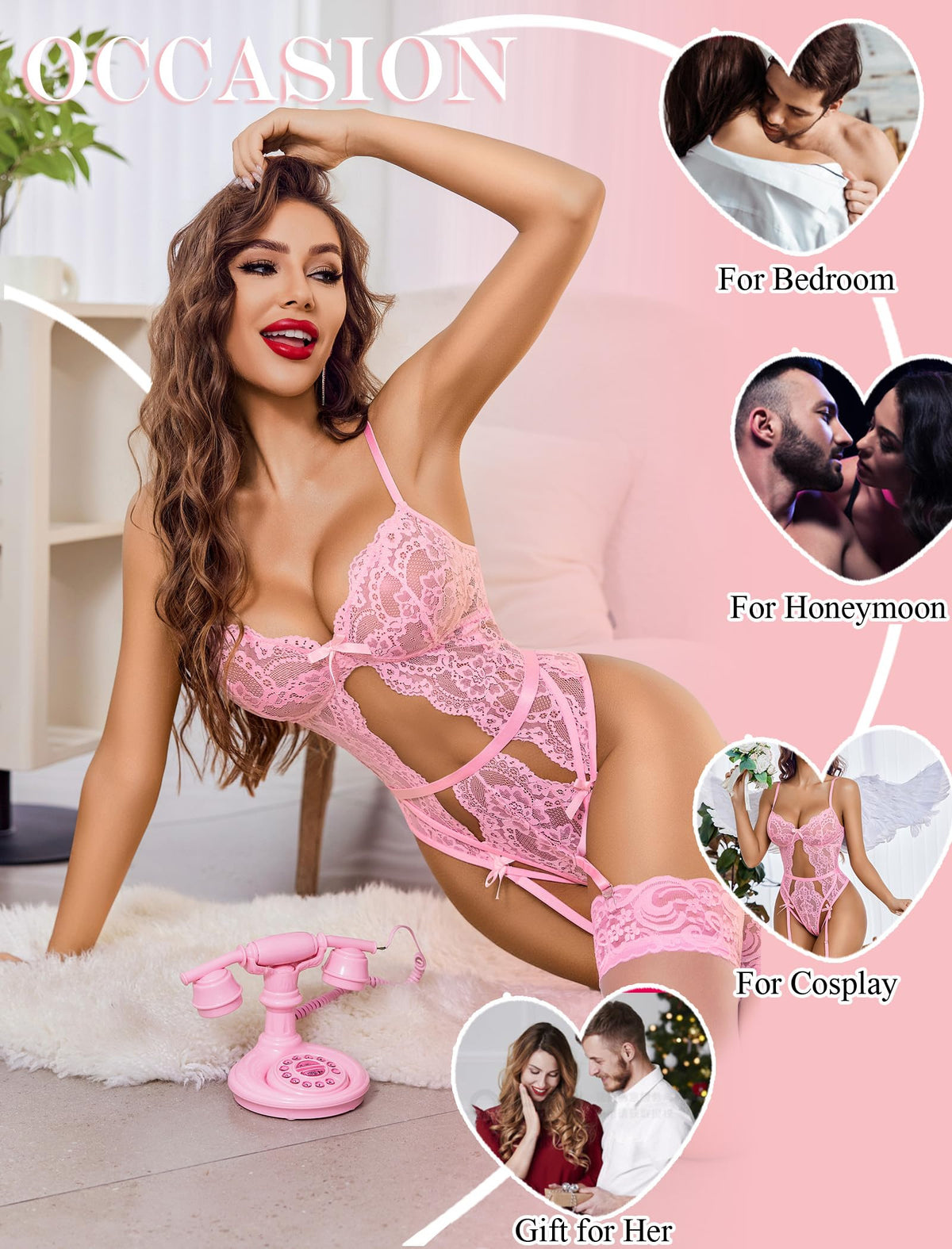 Sisu Couture's Avidlove Sexy Lingerie Lace Bodysuit With Panty Garter Lingerie - image 17