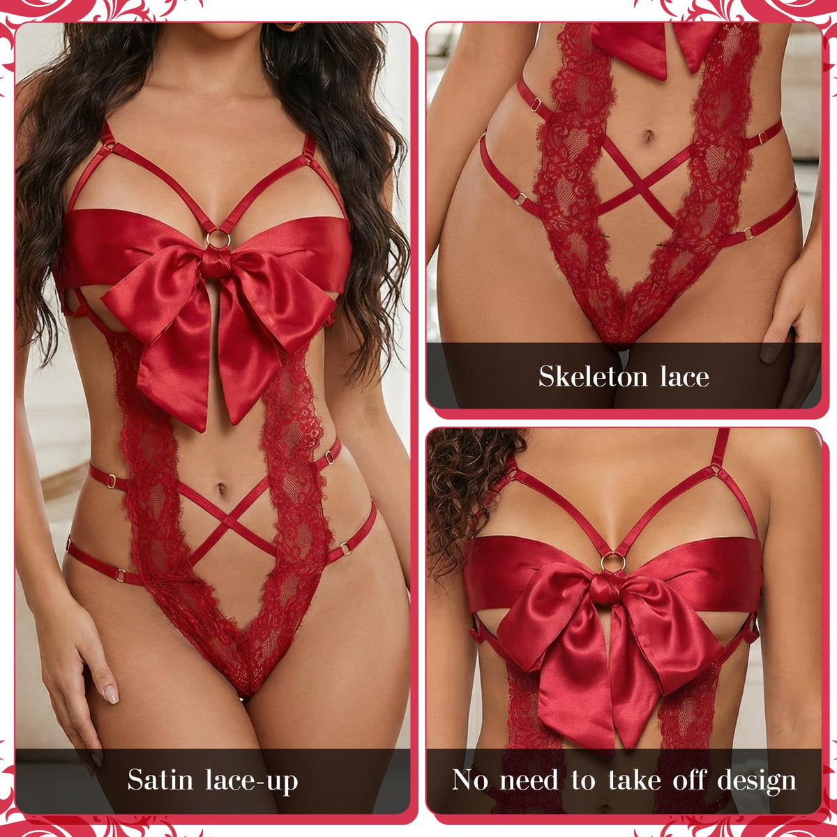 Sisu Couture's Lingerie Set Unwrap Me Bow Tie Lingerie Lace Smooth - image 14