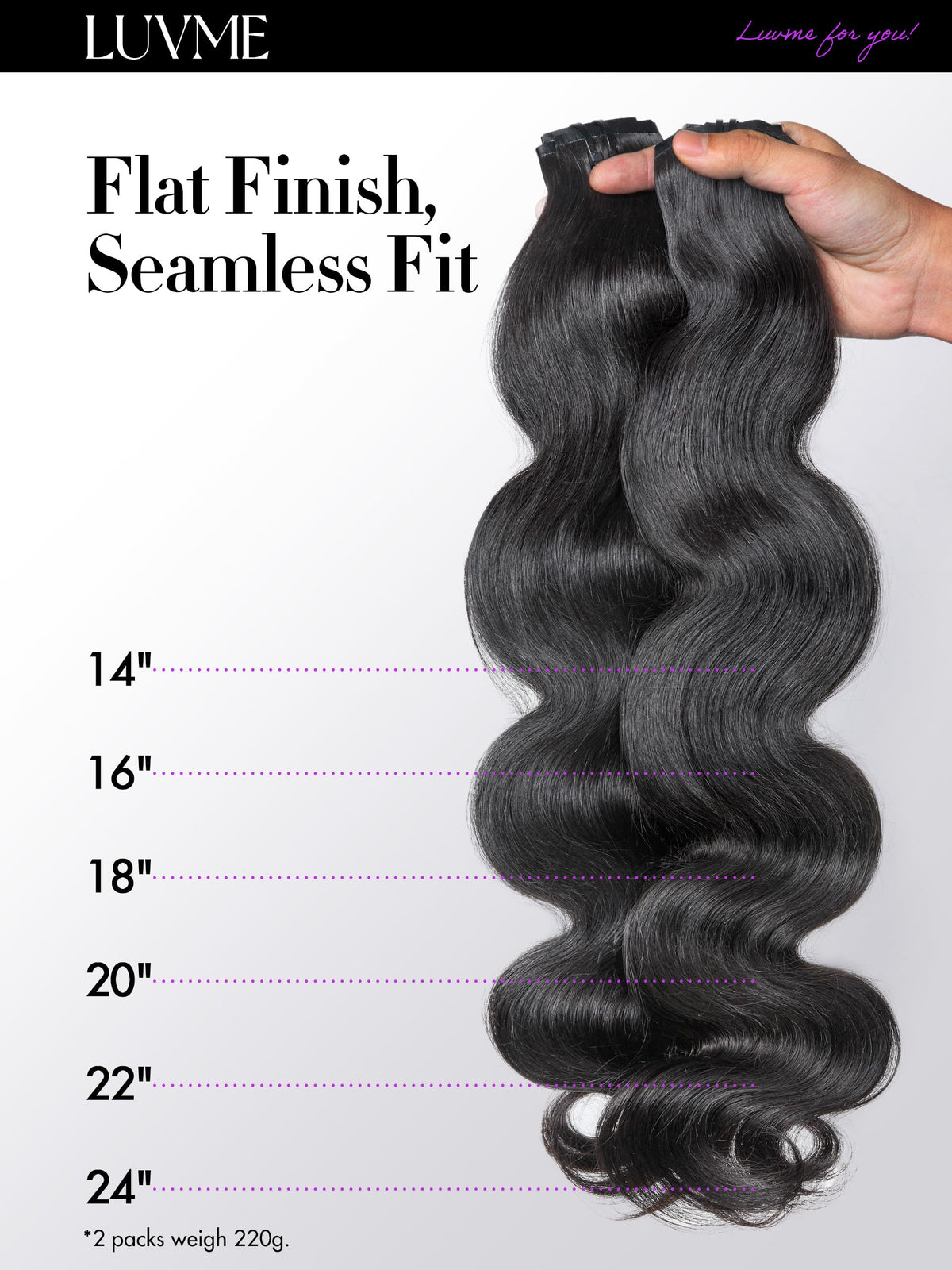 Sisu Couture's Luvme Seamless Body Wave 100% Real Human Hair Clip - image 20