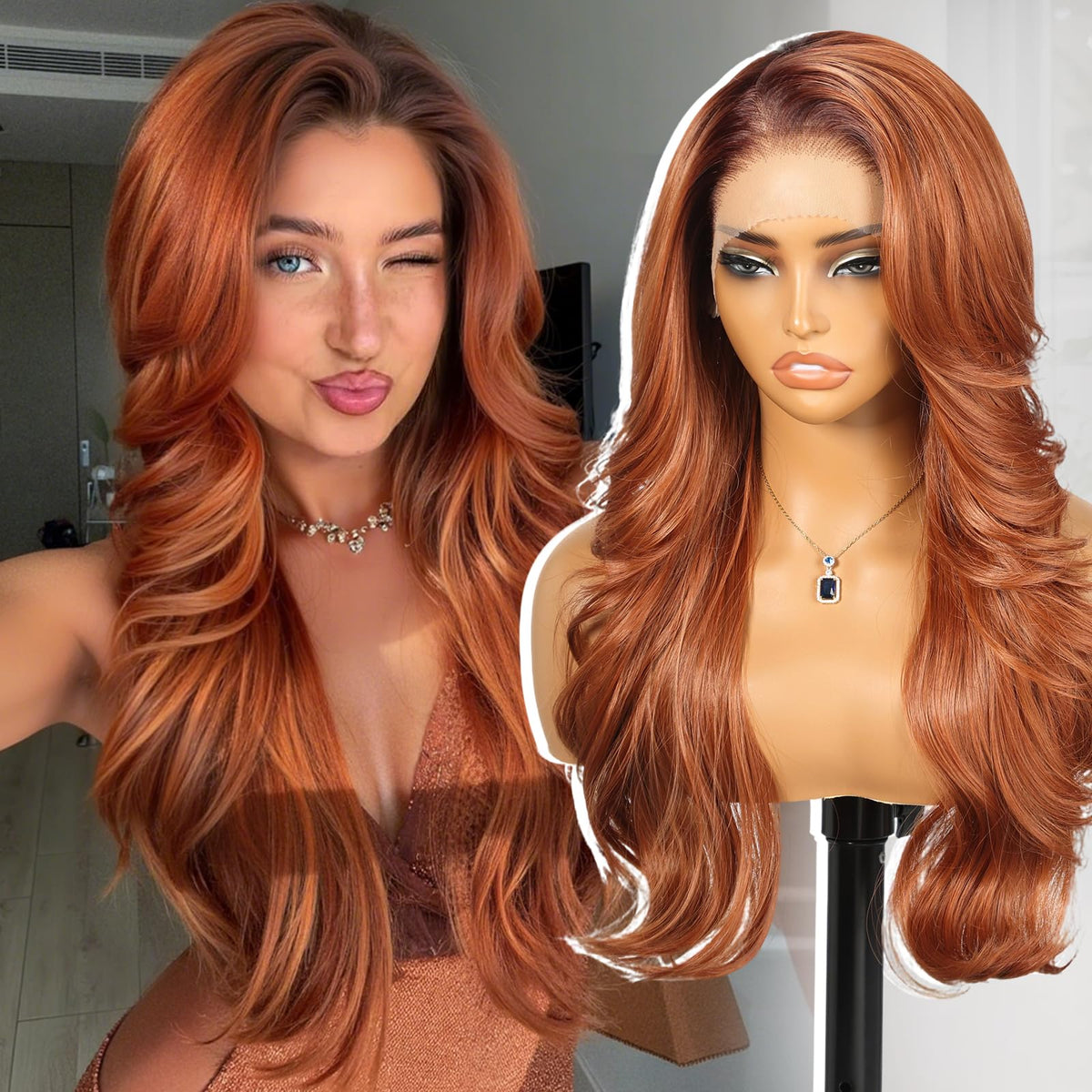 Sisu Couture's Kome Brown Layered Wave 13x4 Synthetic Lace Front Wig - image 21