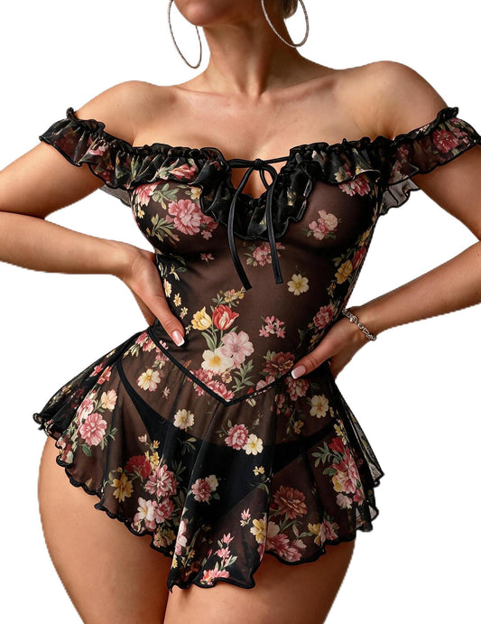 Sisu Couture's Sultry Sheer Ruffle Babydoll Chemise - image 1