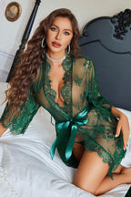 Sisu Couture's Avidlove Lace Kimono Robe Babydoll Lingerie Mesh Nightgown S - image 16