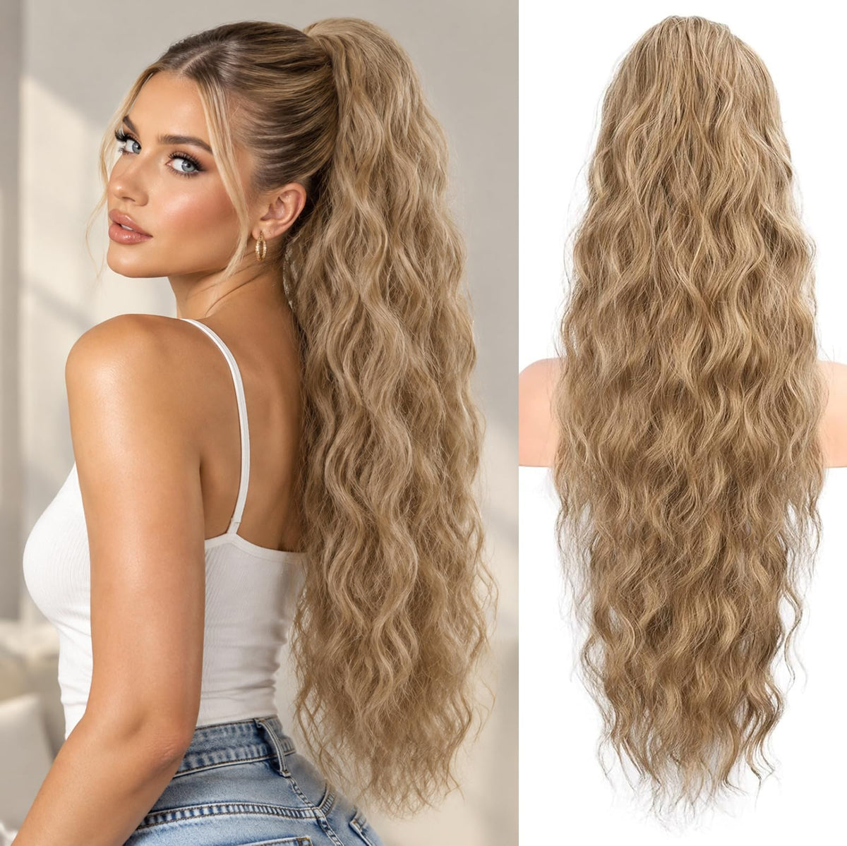Sisu Couture's 20 Inch Long Wavy Claw Clip Ponytail Extension - image 23