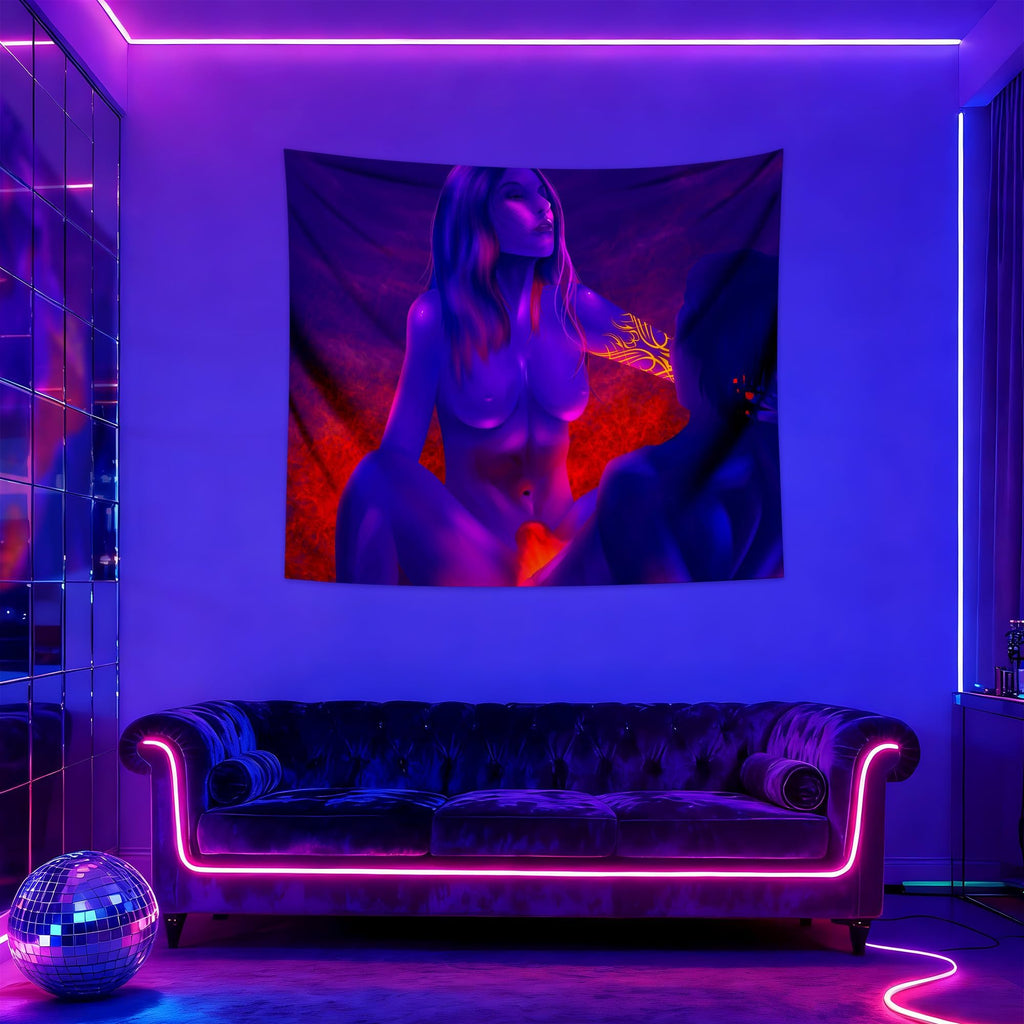 Sisu Couture's Qghot Anime Girl Blacklight Sex Art Wall Hanging Tapestries - image 21