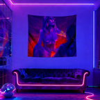 Sisu Couture's Qghot Anime Girl Blacklight Sex Art Wall Hanging Tapestries - image 21