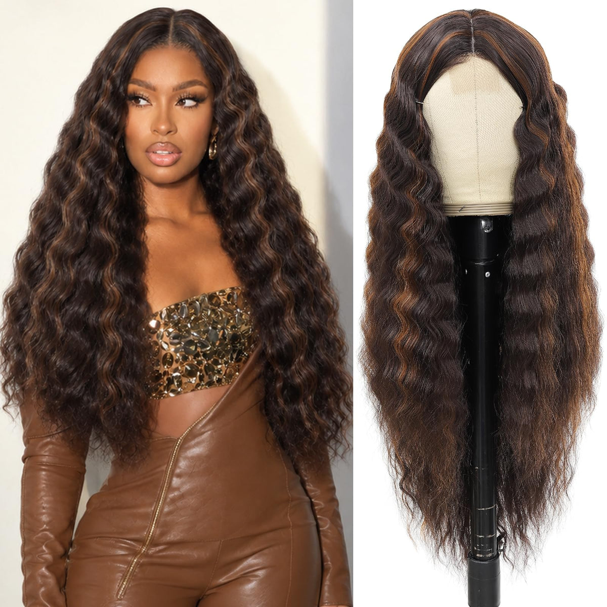 Sisu Couture's Instastyle 30 Inch Synthetic Curly Wigs Long Black Hair - image 19