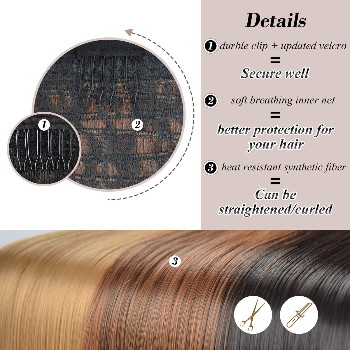 Sisu Couture's Barsdar Natural Black Wrap Long Straight Ponytail Extension 26'' - image 15