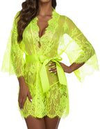 Sisu Couture's Avidlove Lace Kimono Robe Babydoll Lingerie Mesh Nightgown S - image 15
