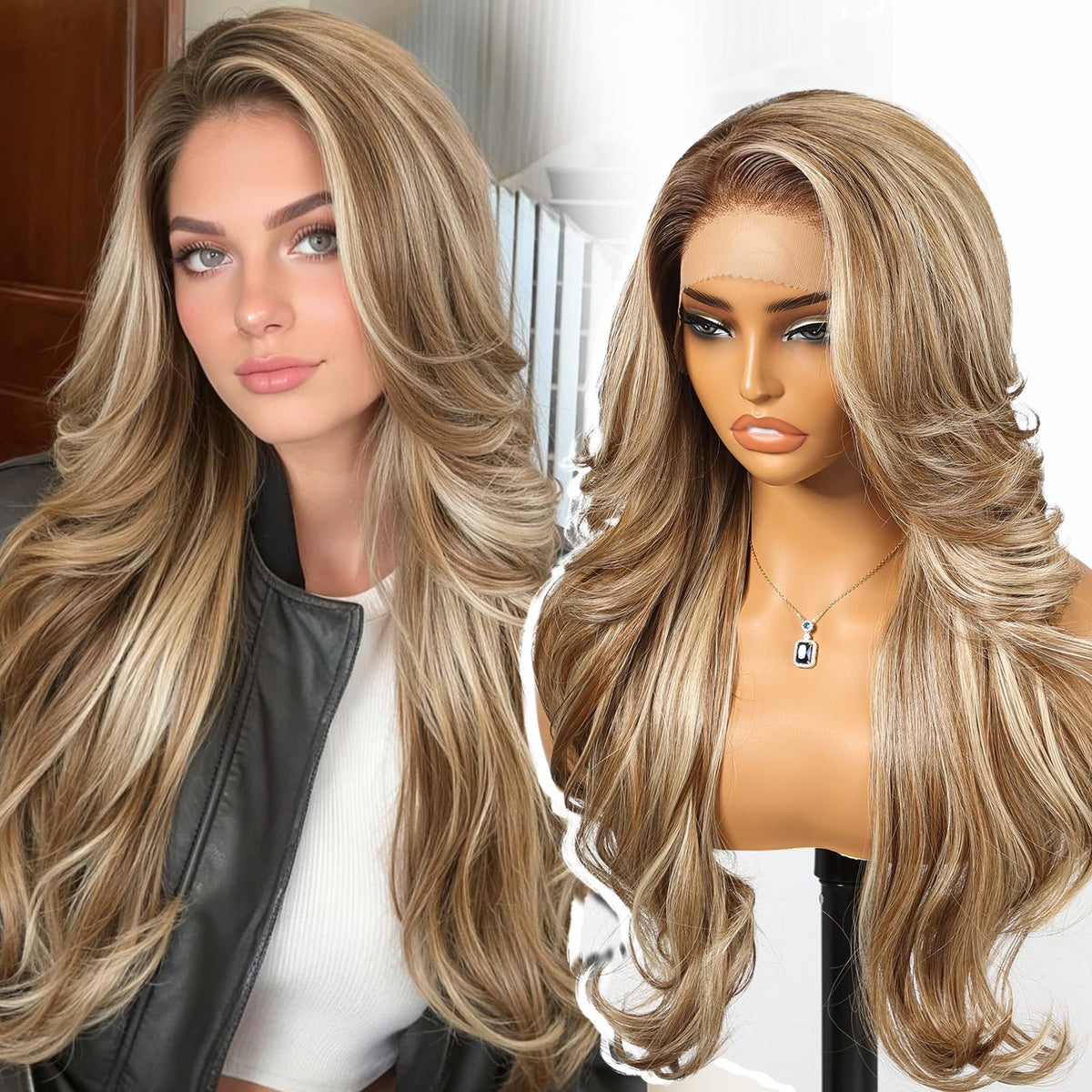 Sisu Couture's Kome Ash Brown Highlight 13×4 Layered Wave Synthetic Lace - image 9