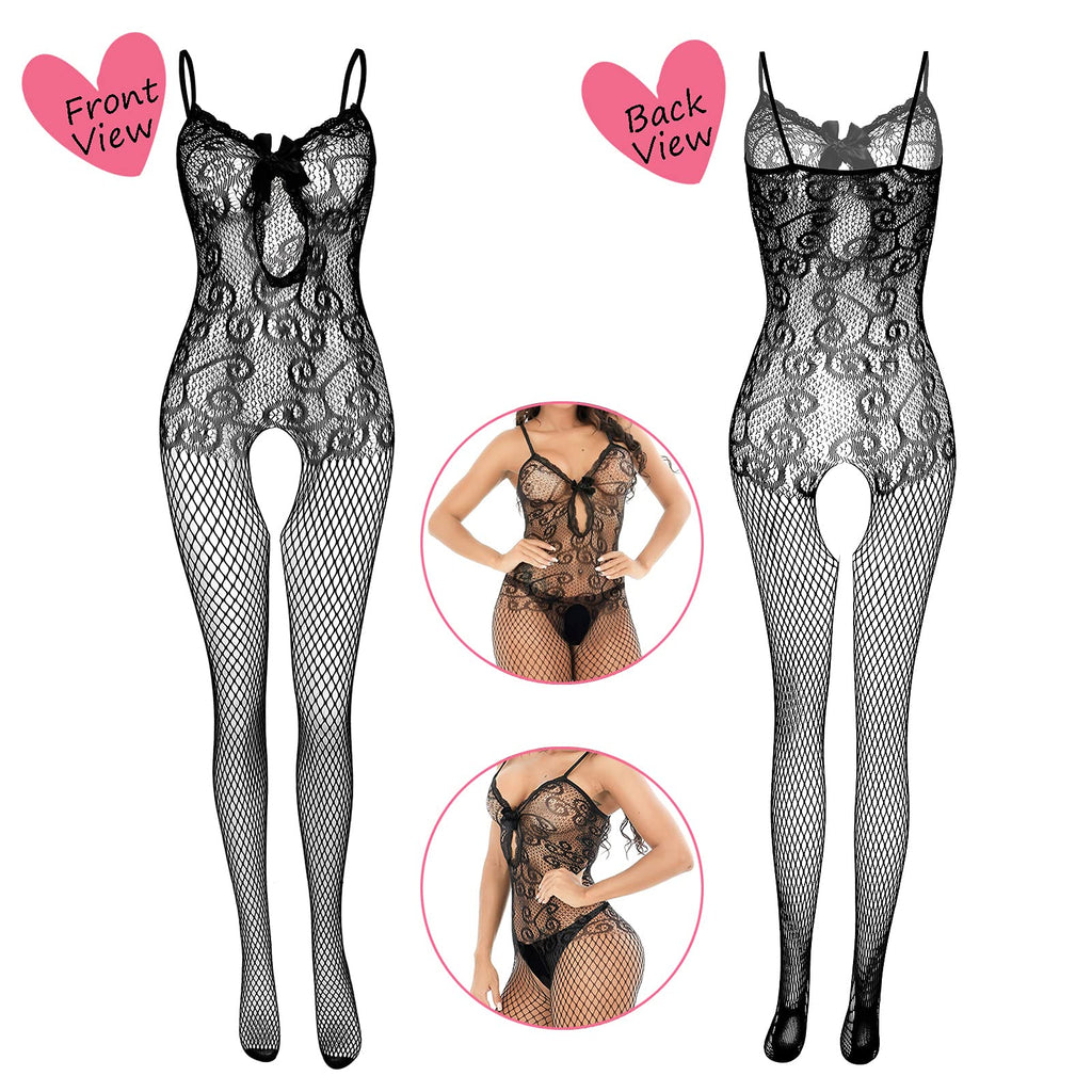 Sisu Couture's Lace Stockings Lingerie Floral Fishnet Bodysuits Lingerie Nightwear For - image 12