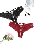 Sisu Couture's Avidlove Lace Panties Criss Cross String Briefs Cheeky Underwear - image 22