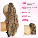 Sisu Couture's 20 Inch Long Wavy Claw Clip Ponytail Extension - image 14
