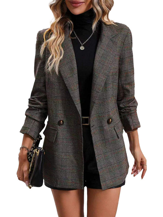 Sisu Couture's Chic Plaid Houndstooth Blazer - image 1