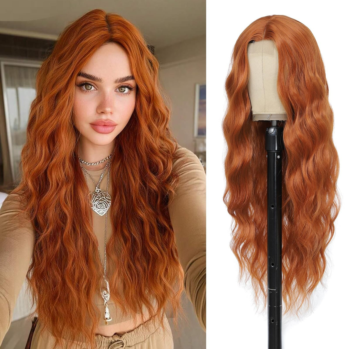 Sisu Couture's Light Pink Wig 26 Inch Long Wavy Wig - image 13
