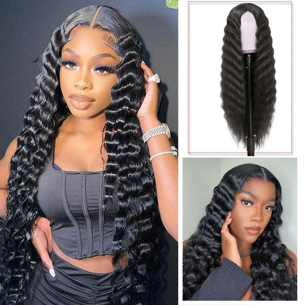 Sisu Couture's Instastyle 30 Inch Synthetic Curly Wigs Long Black Hair - image 14