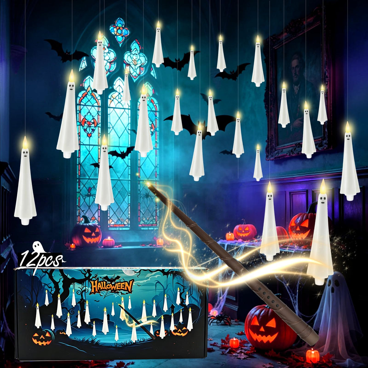 Sisu Couture's Kakoya Flameless Floating Candles With Wand，20 Pcs Magic Led - image 21