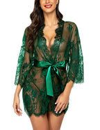 Sisu Couture's Avidlove Lace Kimono Robe Babydoll Lingerie Mesh Nightgown S - image 24
