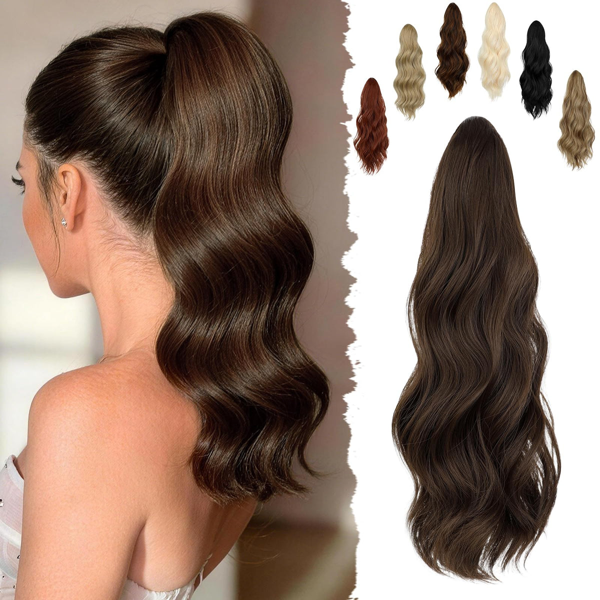 Sisu Couture's Felendy 16" Ponytail Extension Long Curly Wavy Ponytails Clip - image 1