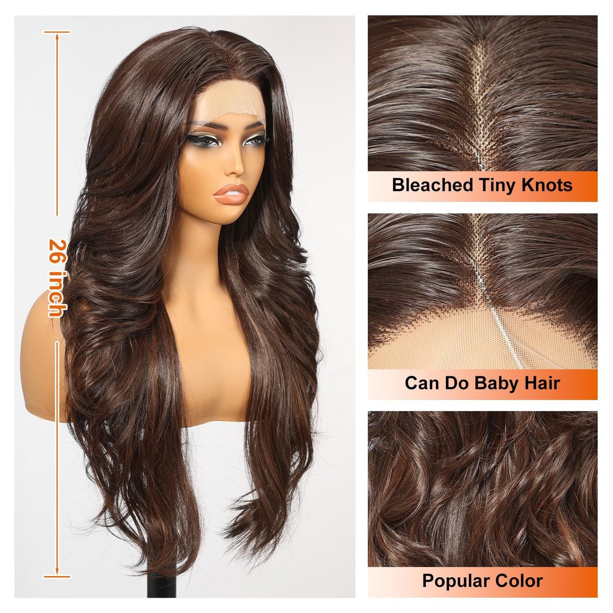 Sisu Couture's Kome Brown Layered Wave 13x4 Synthetic Lace Front Wig - image 5