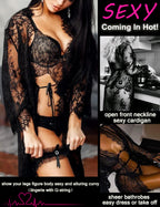 Sisu Couture's Avidlove Lace Kimono Robe Babydoll Lingerie Mesh Nightgown S - image 15