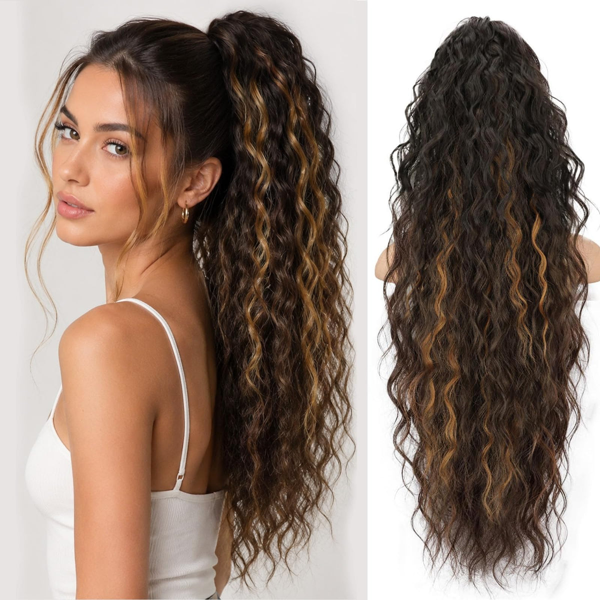 Sisu Couture's 20 Inch Long Wavy Claw Clip Ponytail Extension - image 24