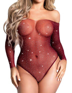 Sisu Couture's Rslove Lingerie Fishnet Bodysuit Sparkle Rhinestone Sexy Mesh Teddy - image 23