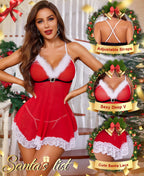 Sisu Couture's Rslove Sexy Santa Christmas Lingerie Set Babydoll Lace Chemises - image 11