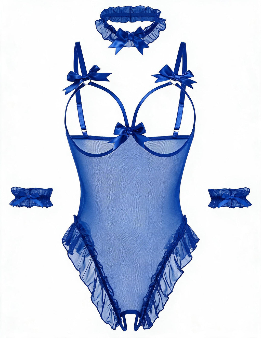 Sisu Couture's Avidlove Lingerie Bodysuit 4 Piece Set Sheer Mesh Teddy - image 17