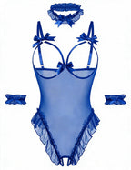 Sisu Couture's Avidlove Lingerie Bodysuit 4 Piece Set Sheer Mesh Teddy - image 17