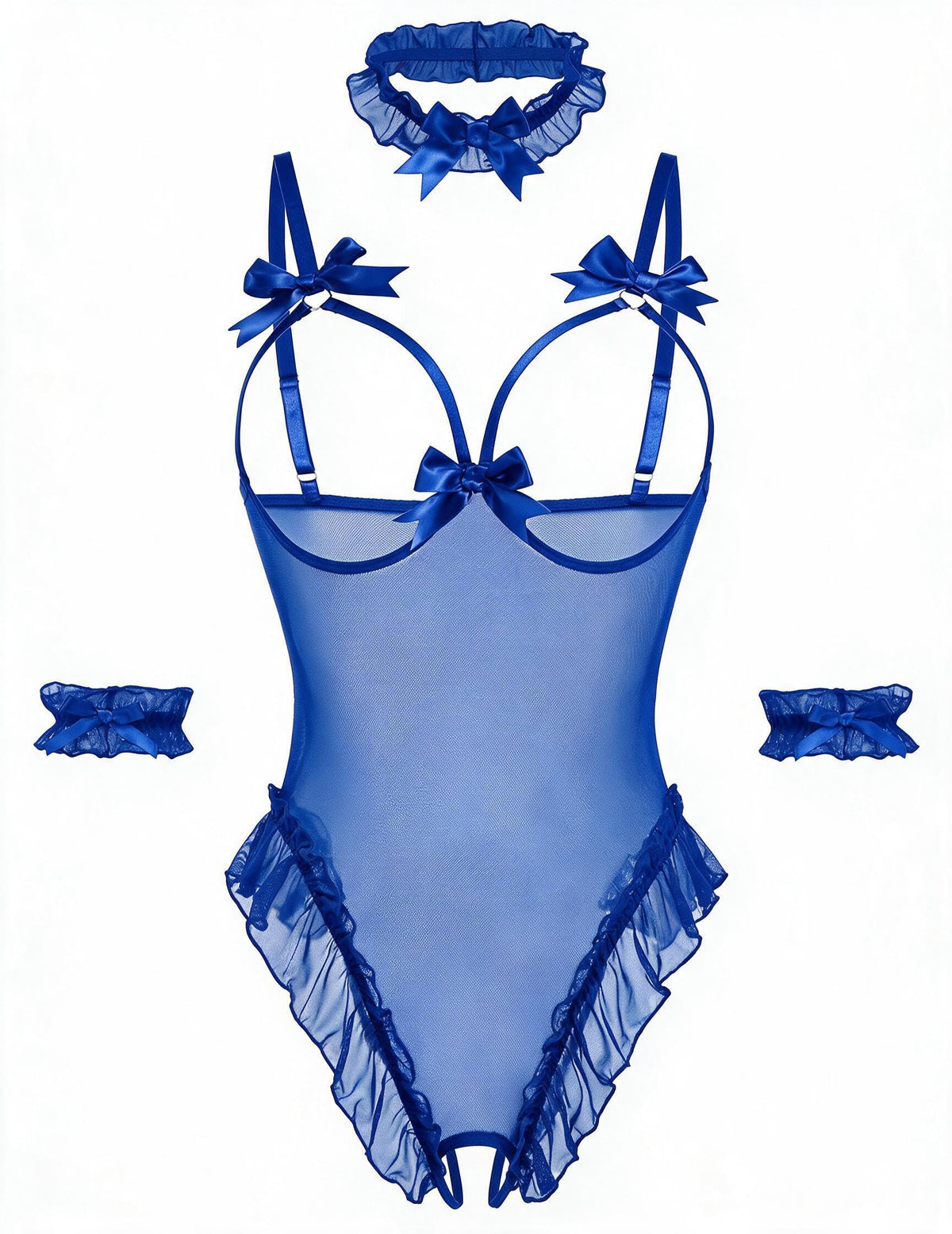 Sisu Couture's Avidlove Lingerie Bodysuit 4 Piece Set Sheer Mesh Teddy - image 17