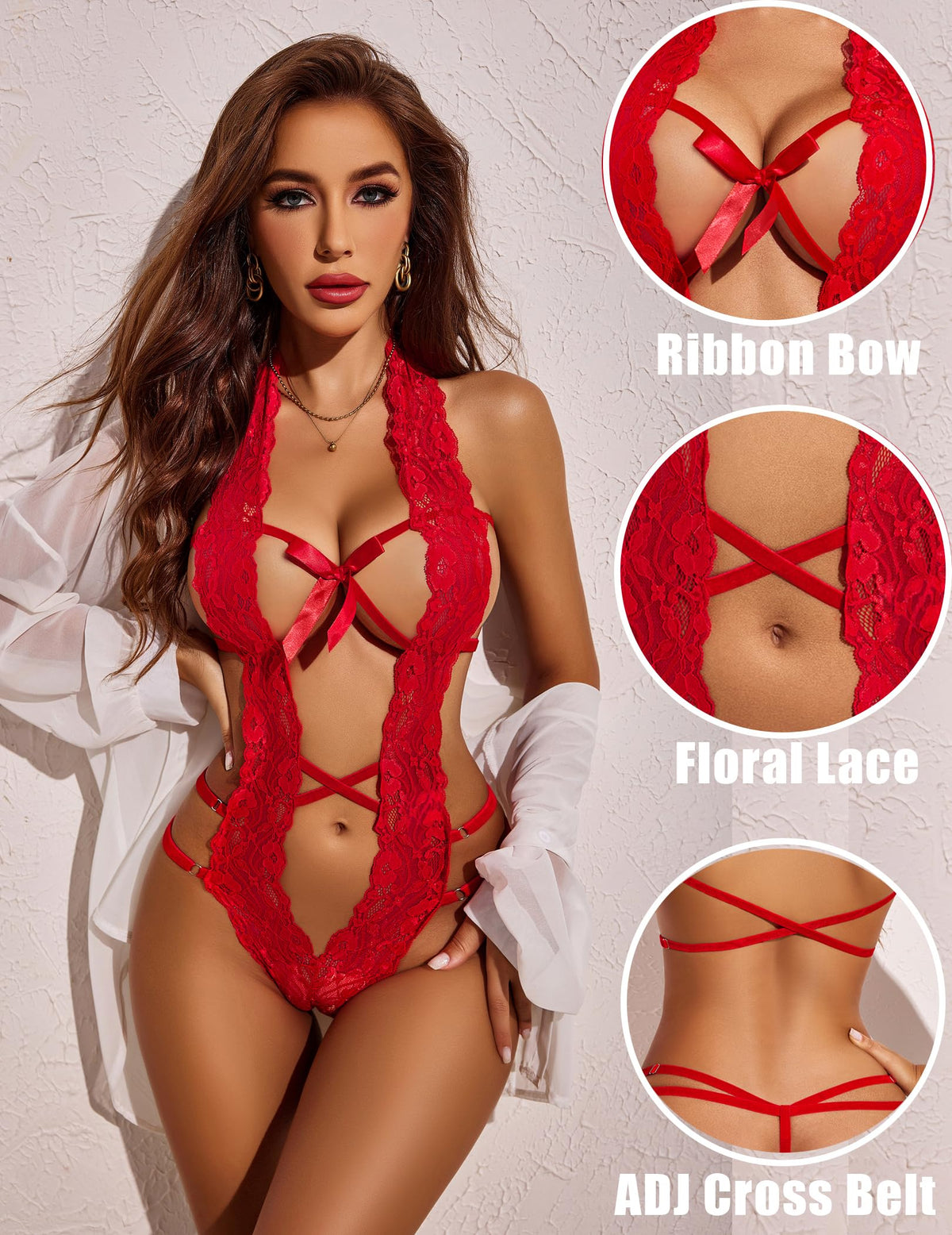 Sisu Couture's Avidlove Lingerie One Piece Bodysuit Deep V Lace Lingerie - image 17