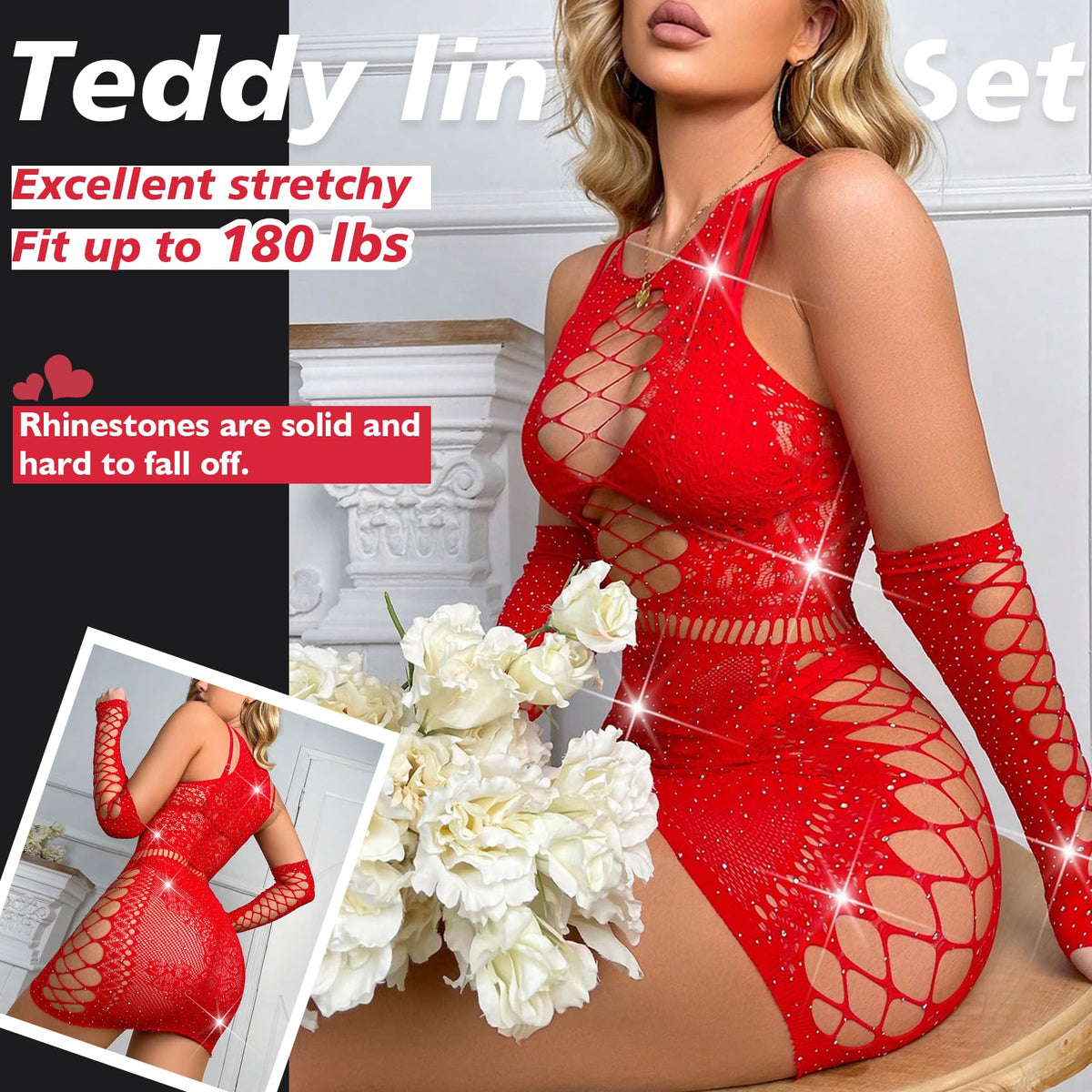 Sisu Couture's Sexy Lingerie Sparkle Fishnet Set Mesh Teddy Bodysuit Rave - image 15