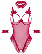 Sisu Couture's Avidlove Lingerie Bodysuit 4 Piece Set Sheer Mesh Teddy - image 19