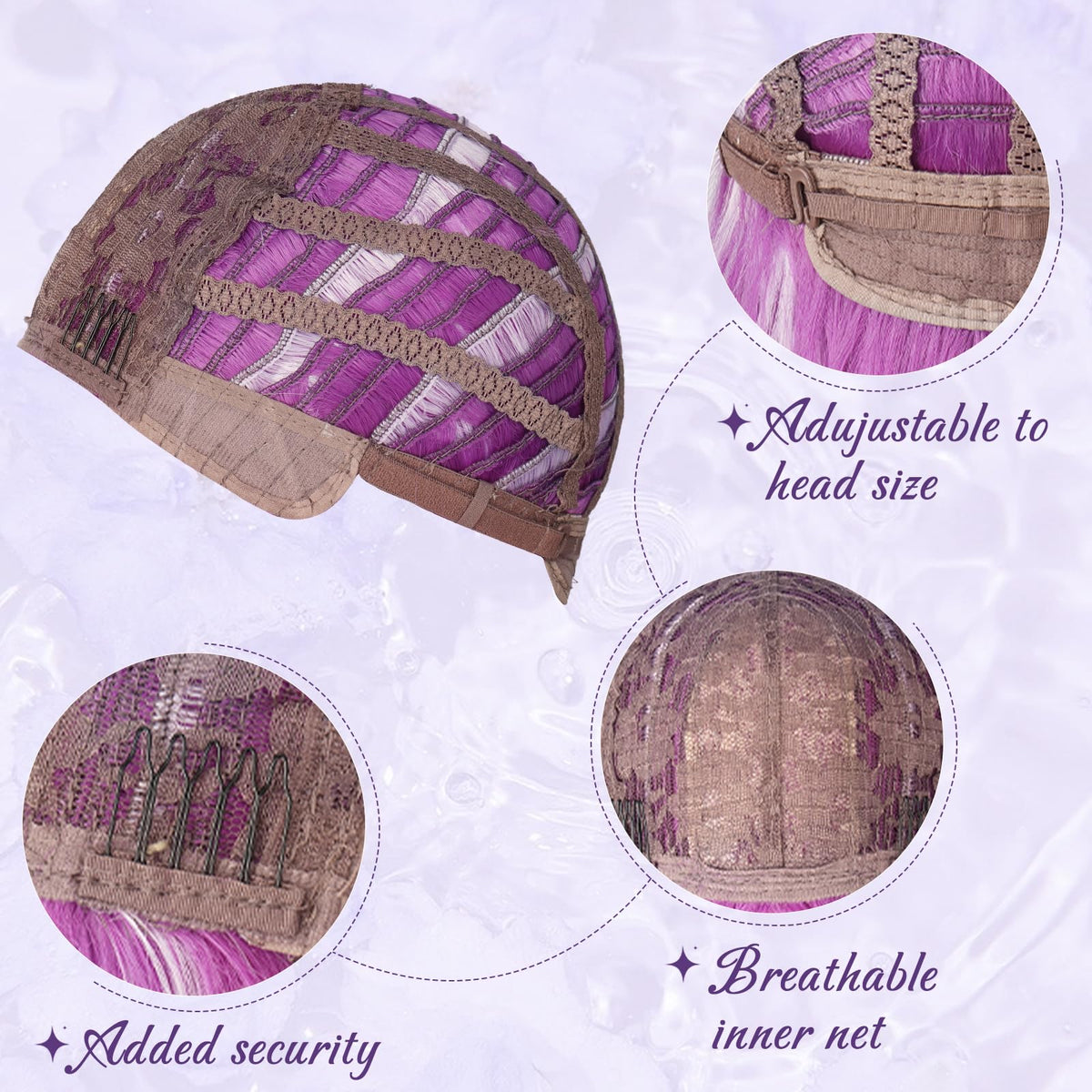 Sisu Couture's Haloo Purple Wigs With Curtain Bangs - image 17