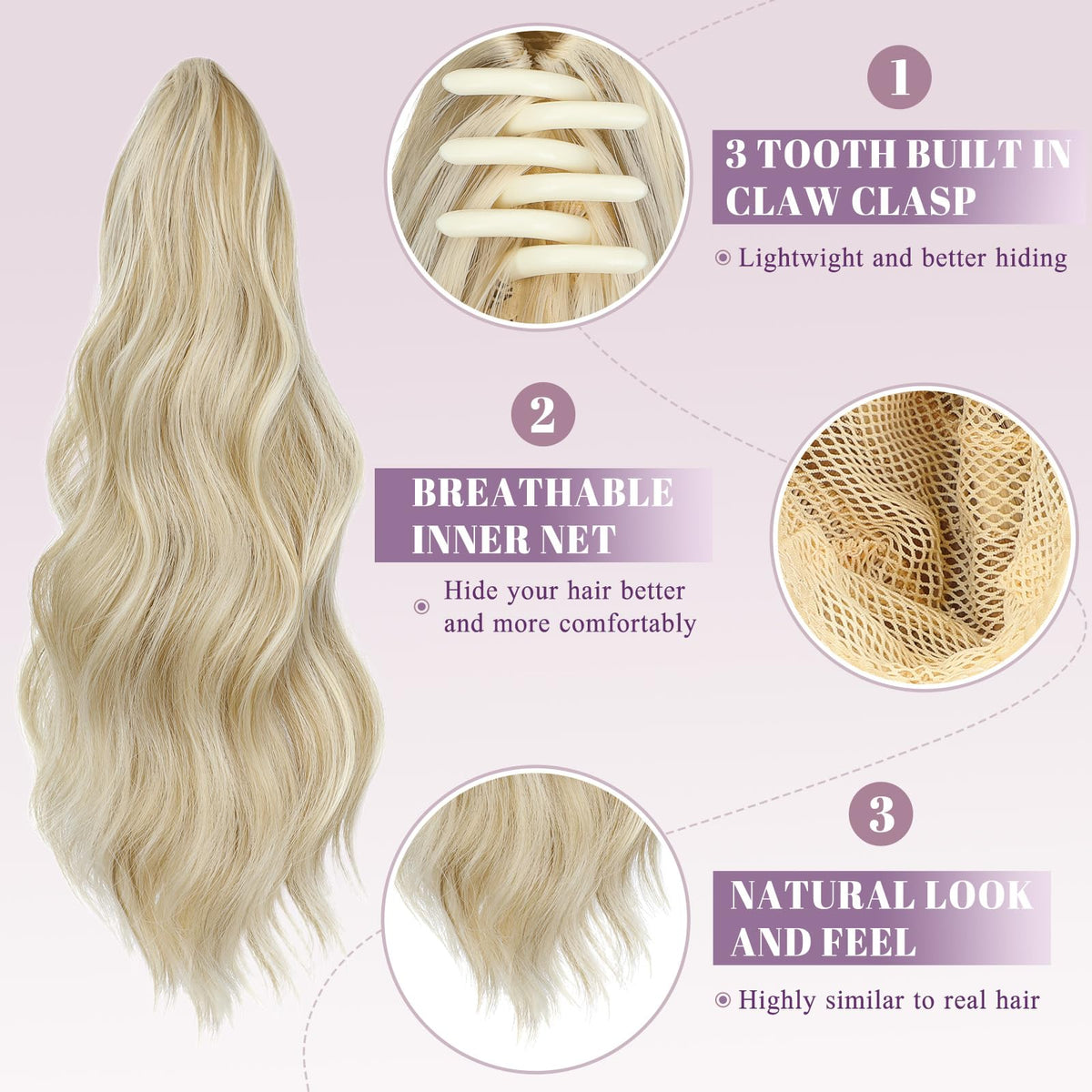 Sisu Couture's Felendy Ponytail Extension 16" Claw Clip in Ponytails Hair - image 14