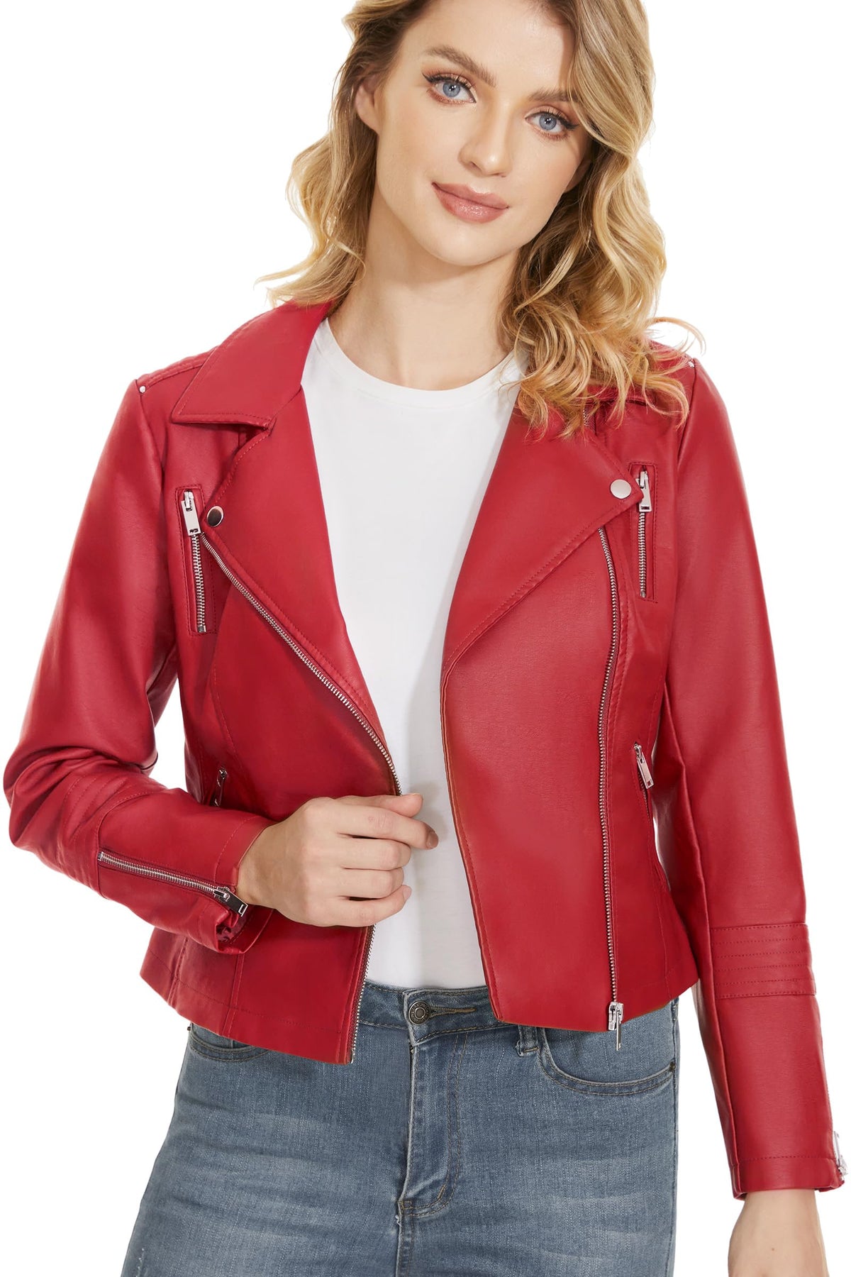 Sisu Couture's Fahsyee Lapel Faux Leather Moto Jacket - image 19