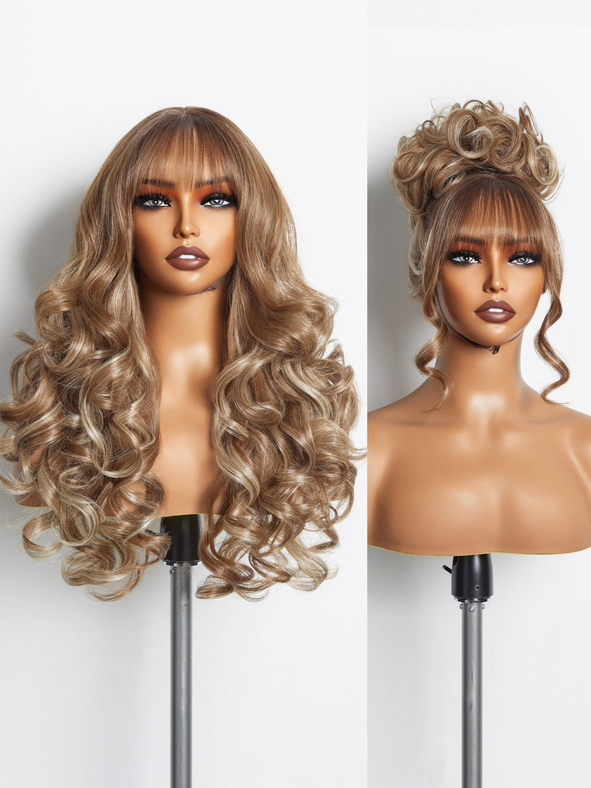 Sisu Couture's Gorgius Highlight Straight Layered Wigs With Bangs Glueless Black - image 13