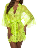 Sisu Couture's Avidlove Lace Kimono Robe Babydoll Lingerie Mesh Nightgown S - image 1