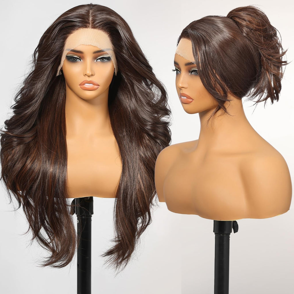 Sisu Couture's Kome Brown Layered Wave 13x4 Synthetic Lace Front Wig - image 4