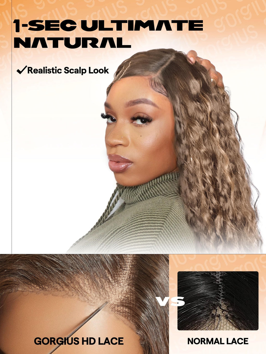 Sisu Couture's Gorgius Water Wave Lace Front Boho Wig Fiber Blend - image 7